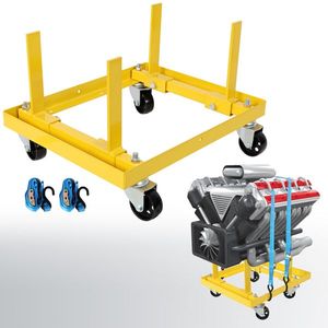 Adjustable 750lbs Rolling <b>Engine</b> <b>Stand</b> with 2pcs Buckle Straps Yellow Self Pick-up Not Supported Auto Repair Tool - Product Image 1