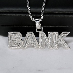 Nuevo Colgante de Diamantes de Alta Calidad, Plata S925, Nombre Personalizado, Diamantes VVS Baguette, Estilo Hip Hop, Unisex, para Fiestas - Product Image 4