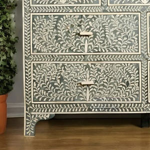 ILAHI's Bone Inlay <b>Drawer</b> Modern Design Agate Detailing <b>Storage</b> Portable Home Furniture - Product Image 1