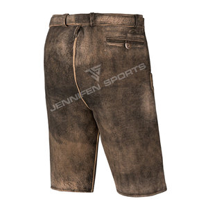 Meistverkaufte Bayerische Kurze Authentische Lederhosen aus Ziegenwildleder für Herren, Oktoberfest-Outfit, Würstfest-Kostüm in Dunkel - Product Image 4