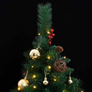 Albero di Natale Artificiale Pieghevole con 300 LED e Set di Palline, 180 cm, Decorazione Festiva - Product Image 2