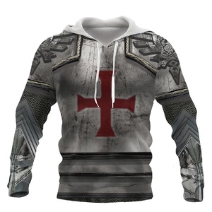 Sudadera con Capucha de Invierno para Hombre, Estilo Armadura de Caballero, Diseño 3D, Tejido Liso Teñido, 100% Algodón, Felpa Ecológica, Informal y Moderna - Product Image 2