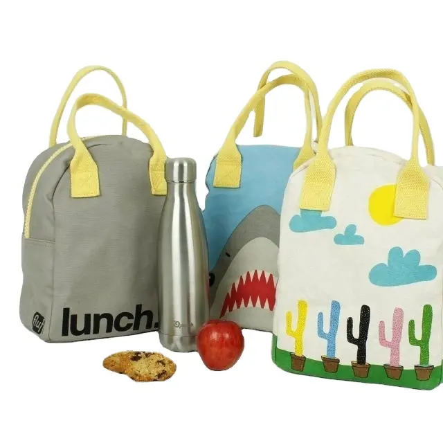 High Quality Wholesale Eco-friendly Durable Canvas Food Delivery Cooler Bag Waxed Canvas Lunch Bag