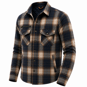 Plaid Winter Motorbike Riding Flannel Shirt Durable Abrasion Resistant Layering Overshirt Full Sleeve Zipper Pocket Unbranded - Product Image 2