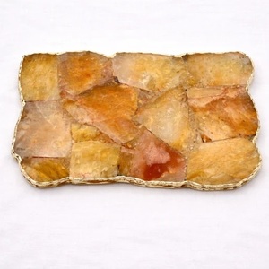 Luxury Natural Agate Serving Tray Handmade Polished Stone Decorative Tray for Home Decor <b>Bathroom</b> <b>Vanity</b> - Product Image 2