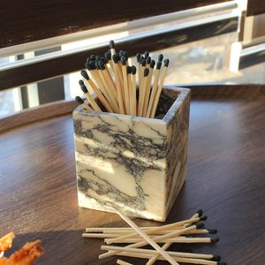 Genuine Calacatta Viola Marble Toothbrush <b>Holders</b> for Bathroom, Natural Marble <b>Makeup</b> Brush <b>Holder</b> Countertop Organizer - Product Image 3