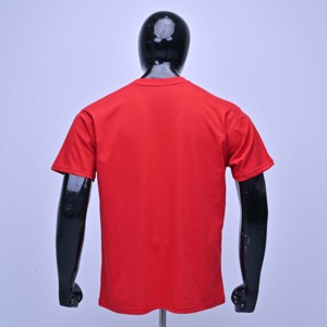 T-shirt rouge à manches courtes pour homme, col rond, coupe classique, imprimé, en jersey de coton, style décontracté, personnalisable, tendance du moment - Product Image 1