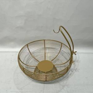 Panier à fruits en fil de fer doré avec crochet, bol de rangement moderne en métal pour comptoir de cuisine, décoration intérieure, vente en gros - Product Image 5