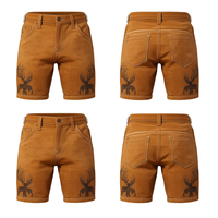 Shorts Bavarois pour Hommes Non Marqués, Couleur Camel Tan, Premium, Traditionnels, Oktoberfest, Solides, Écologiques, en Véritable Daim de Vache