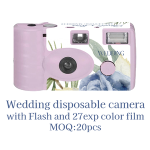 Wedding Disposable <b>Camera</b> with Flash 27 Exp Color Film Plastic <b>Body</b> Fixed Focus 35mm Single Use - Product Image 1