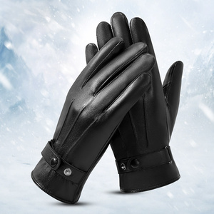 Gants d'hiver en cuir pour vélo, longueur poignet, thermiques, non doublés, style décontracté, compatibles écran tactile, pour le sport, les fêtes et l'usage quotidien - Product Image 6