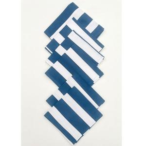 Juego de Manteles Individuales de Algodón Estampado a Mano: Mantelería a Rayas Rojas y Rosas - Product Image 2