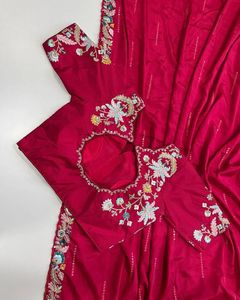 Indian Boutique Latest Exclusive Rangoli Silk <b>Saree</b> Designer Fancy <b>Blouse</b> Designer Latest Party Wedding Festival Wear Women - Product Image 4