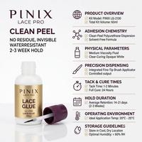 Kit de colle pour perruques en dentelle PINIX 30+30ml – Nettoyage facile, sans résidus, imperméable, ligne de cheveux invisible, adhésif professionnel pour salon et usage domestique, fixation frontale en vrac