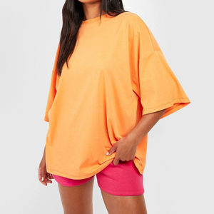 T-shirt Streetwear Décontracté Oversize à Épaules Tombantes en Coton 100% Respirant de Haute Qualité Grande Taille Uni Personnalisable pour l'Été - Product Image 1