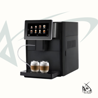 Mesin Kopi Espresso Elektrik Pintar Sudex CME-S8 Sistem Seduh dengan Layar Sentuh TFT HD 7 inci, Pengaduk Susu, Plastik untuk Rumah Tangga