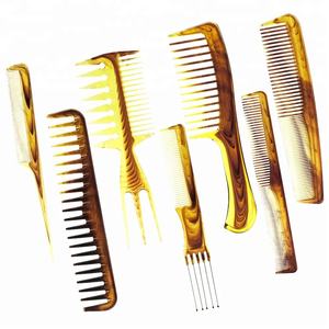 Peigne démêlant à dents larges couleur ambre pour cheveux afro, outil professionnel de coiffure - Product Image 2