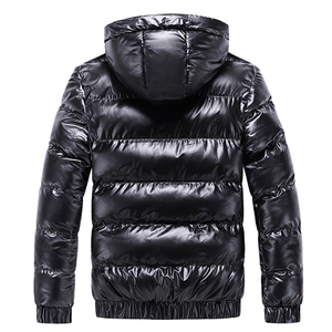 High Quality Warm Hood <b>Bubble</b> <b>Coat</b> Custom Winter Shiny Puffer Jacket for Men Front Solid Color Waterproof Windproof Outerwear - Product Image 2