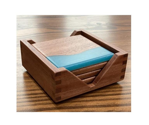 Premium Wooden Handmade Duck Swan Coaster Set of 4 With Holder Suitable for Tea Coffee <b>Cup</b> Serving - Product Image 1