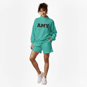 Luxury Womens <b>Mock</b> <b>Neck</b> Fleece for Set Warm Breathable Fabric Modern Regular Summer Casual Streetwear Solid - Product Image 3