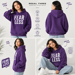 Sweat à capuche oversize imprimé pour femme, 100 % coton molletonné, épaules tombantes, couleur unie, respirant, streetwear d'hiver, coupe ample - Product Image 4