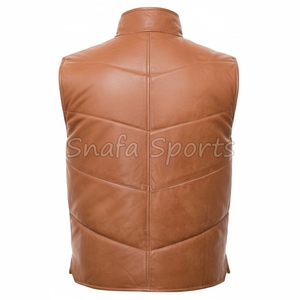 Gilet en cuir sans manches pour homme, imperméable, coupe-vent, respirant, veste d'hiver de haute qualité personnalisée - Product Image 2