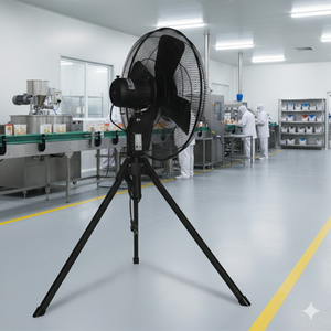 Venz Industrial Pedestal Tripod <b>Fan</b> F3-18" Black Electric Energy Efficient for Industry & Outdoor Office Hotel & Household - Product Image 3