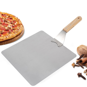 Pelle à pizza en acier inoxydable avec manche en bois, grande pelle à pizza pour la cuisson au four et l'utilisation en cuisine - Product Image 2