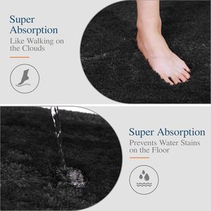 Hot Selling 17"x24" Microfiber Bath <b>Mat</b> Super <b>Absorbent</b> Non-Slip Floor Thick Plush Shaggy Tufted Bathroom Rug Washable Hotel - Product Image 3