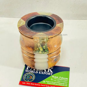 Nuevo Quemador de Incienso Bakhoor Hecho a Mano con Madera y Resina Epoxi, Porta Incienso Tradicional de Carbón para Conos de Incienso de Sándalo - Product Image 2