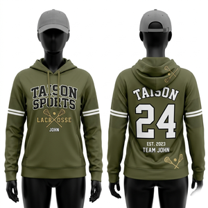 Sudadera con capucha de lacrosse para mujer, 320 GSM, tela suave de poliéster y spandex, color morado, atlética, premium, 320 GSM, forro polar de algodón y poliéster. - Product Image 2