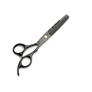 Ciseaux de coupe et d'éclaircissement des cheveux pour barbier, coiffure et esthétique, ensemble de ciseaux de coupe noirs en acier inoxydable - Product Image 2