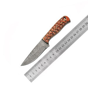 Couteau à lame fixe Nordic Forge en acier 12c27, manche en bois, lame gravée à l'acide et étui en cuir, couteau de chasse à lame pleine ODM OEM - Product Image 5