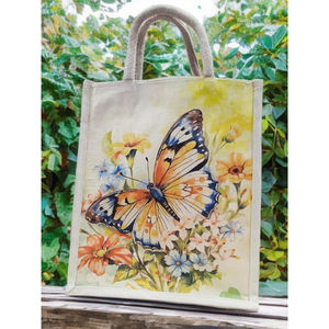 Printed Cotton Canvas <b>Bag</b>-Durable Lightweight Single Tier with 4-5L Capacity for Bedroom Wardrobe Outdoor Use & Food <b>Storage</b> - Product Image 1