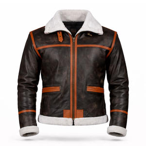 Chaqueta de Cuero para Hombre, Estilo Aviador Vintage, Chaqueta de Cuero Genuino para Invierno, Chaqueta B3 Bomber de Piel de Oveja - Product Image 1