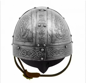 Casque de Chevalier Viking Médiéval Indien CH en Acier Calibre 18 Fait Main, Décoration de Costume de Guerrier, Accessoire de Déguisement pour Halloween et Noël - Product Image 2