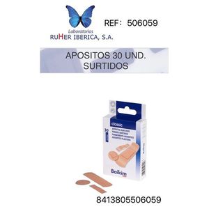 Pansements adhésifs 30 unités, assortiment de premiers secours, pratiques pour un usage quotidien - Product Image 1