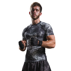 T-shirt de compression athlétique à manches longues pour homme, imprimé numérique OEM, respirant, antibactérien, écologique, 220g - Product Image 1