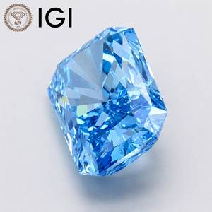 เพชรบลูไดมอนด์ทรงเรเดียนท์คัท ผลิตในห้องปฏิบัติการ ได้รับการรับรองจาก IGI สีแฟนซีสดใส ความสะอาดระดับ VS2/VVS1-VVS2 สำหรับทำเครื่องประดับ - Product Image 4
