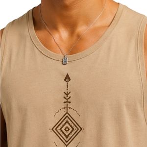 Débardeur beige pour homme, sans manches, avec imprimé frontal, décontracté, pour la gym, l'entraînement, le fitness, vêtement de sport d'été, t-shirt athlétique - Product Image 5