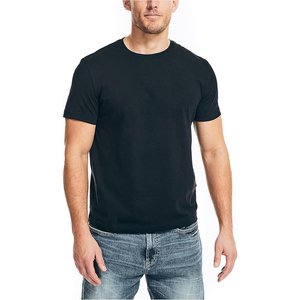 T-shirt en coton blanc pour homme, manches courtes, col rond, coupe classique, décontracté, couleur unie, jersey tricoté, design uni - Product Image 4