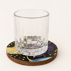 Luxury Handcrafted Meenakari Enamel Wooden <b>Coasters</b> Round Floral <b>Drink</b> <b>Coaster</b> Set of 4 Hotel Restaurant Tabletop Decorative - Product Image 2