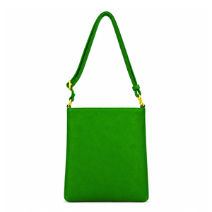 Sac bandoulière en cuir PU vert Chi Eta Phi Sorority avec deux poches zippées, sangle réglable et emblème lettres grecques - Product Image 3