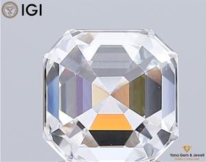 Diamante Cultivado en Laboratorio CVD de 1.00 Quilates, Claridad VS2, Color E, Corte Asscher, con Certificado IGI, para Anillo de Compromiso Solitario - Product Image 3