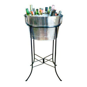 Bac à Boissons Artisanal Style Moderne en Fer, Grand Refroidisseur à Vin avec Support en Métal Noir pour Seau à Bière, Accessoires de Bar - Product Image 5