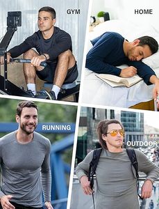 Chemises de sport pour hommes à séchage rapide, confortables, respirantes, col rond, manches courtes, 100% coton, pour la musculation et la course en plein air - Product Image 3