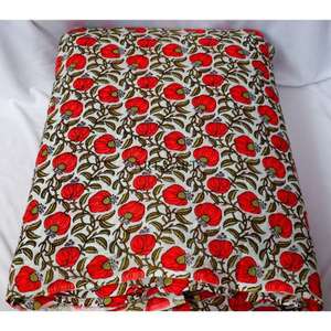 ผ้าฝ้ายพิมพ์ลายดอกไม้ด้วยมือ ผ้าสำหรับตกแต่งบ้าน ผ้าฝ้ายแท้เนื้อนุ่ม แห้งเร็ว ผ้าฝ้ายดีไซน์เนอร์จากธรรมชาติ ขายเป็นหลา - Product Image 3