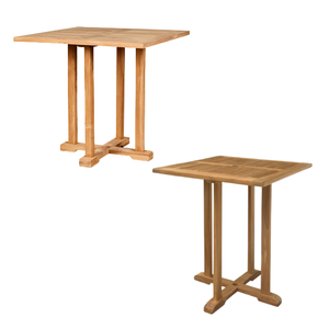 Table à manger carrée en bois de couleur naturelle, fabrication de meubles d'extérieur et de jardin en Indonésie - Product Image 5