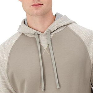 Sudadera con capucha informal para hombre, 100% algodón, con estampado a cuadros, manga larga, corte ajustado, diseño sostenible con rayas, forrada, al por mayor - Product Image 4