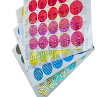 Étiquettes d'emballage personnalisables en papier adhésif holographique multicolore pour la protection de la marque, modèle P9 Digitech Label